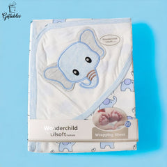 Baby Wrap Sheet - Eleph - Blue