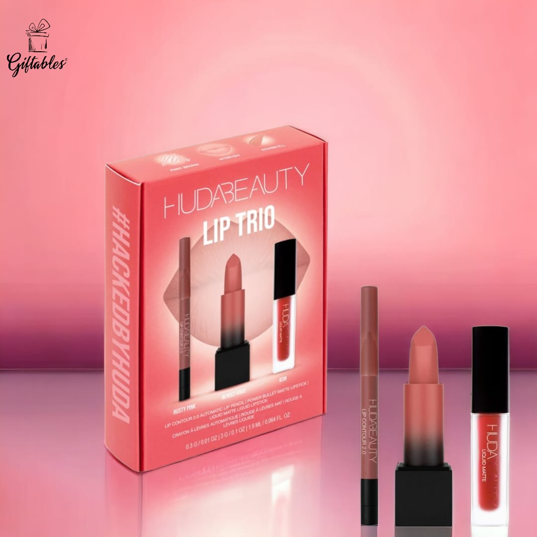 Huda Beauty lip trio set