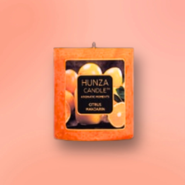 Hunza Pillar Candle - Citrus Mandarin
