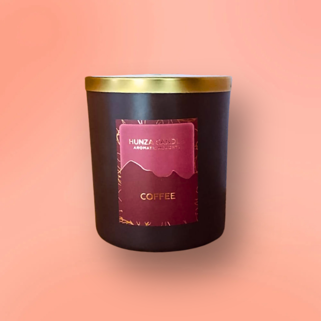 Hunza Candle Black Jar Medium Glass - Coffee
