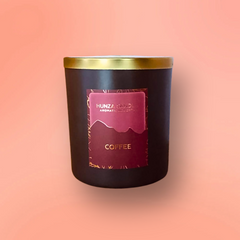 Hunza Candle Black Jar Medium Glass - Coffee