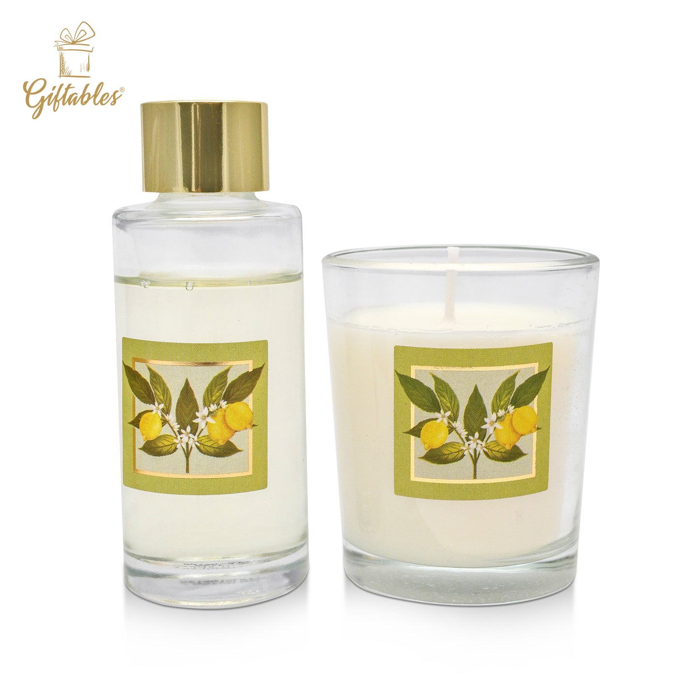 Green Tea & Lemon Diffuser/ Candle Gift Set