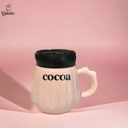 Ceramic Cocoa mug with lid