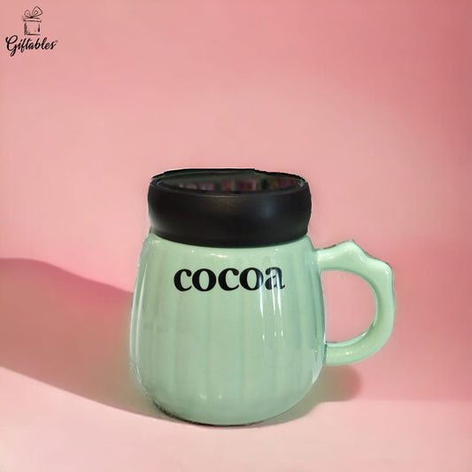 Ceramic Cocoa mug with lid