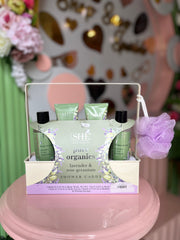 She Aromatherapy Shower Caddy Lavender & Rose 4 piece