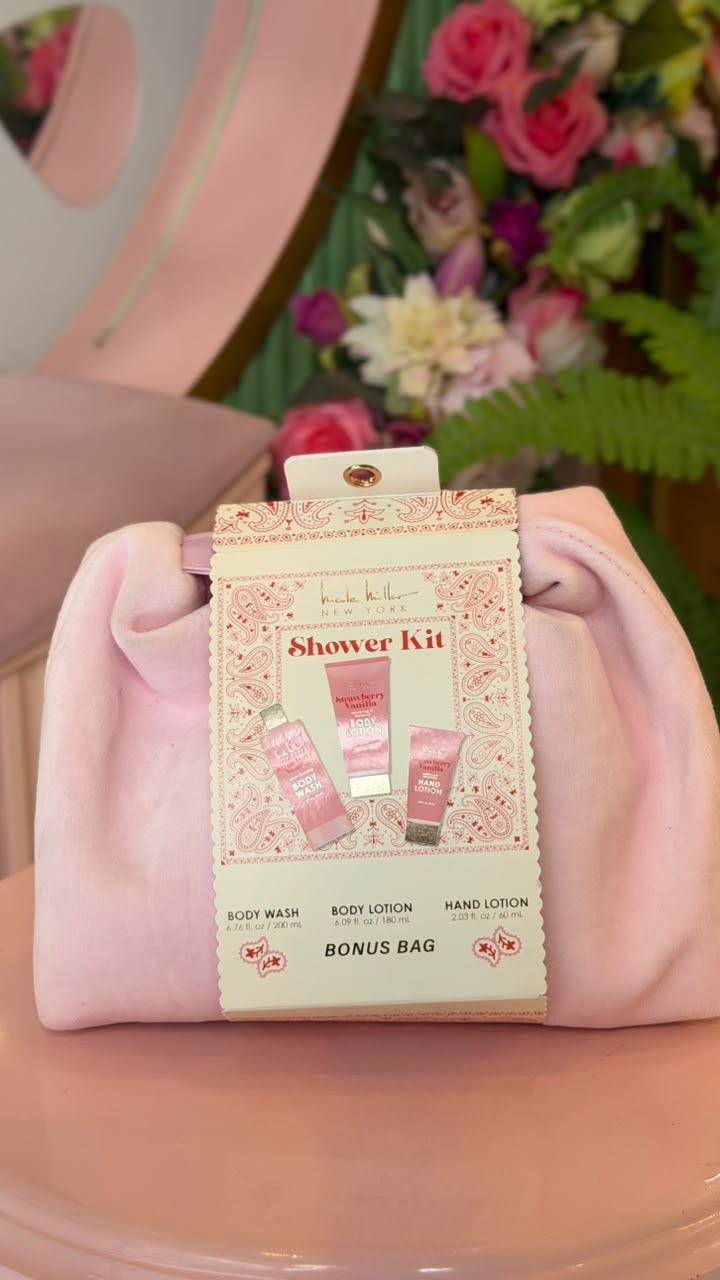 Nicole Miller Shower Kit Pink