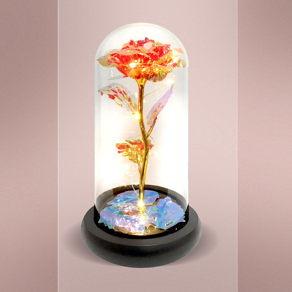 Rose Glass Dome Table Lamp