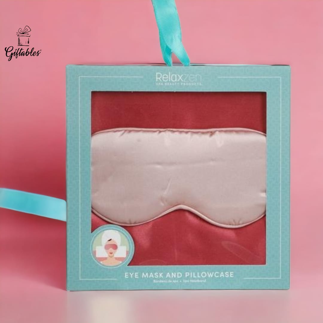 Satin Pillowcase & Eye Mask Set - Pink