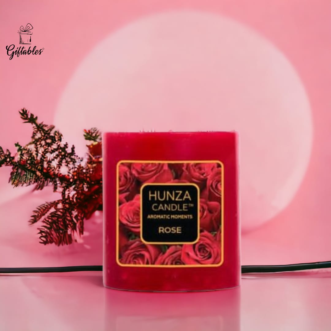 hunza pillar candle rose