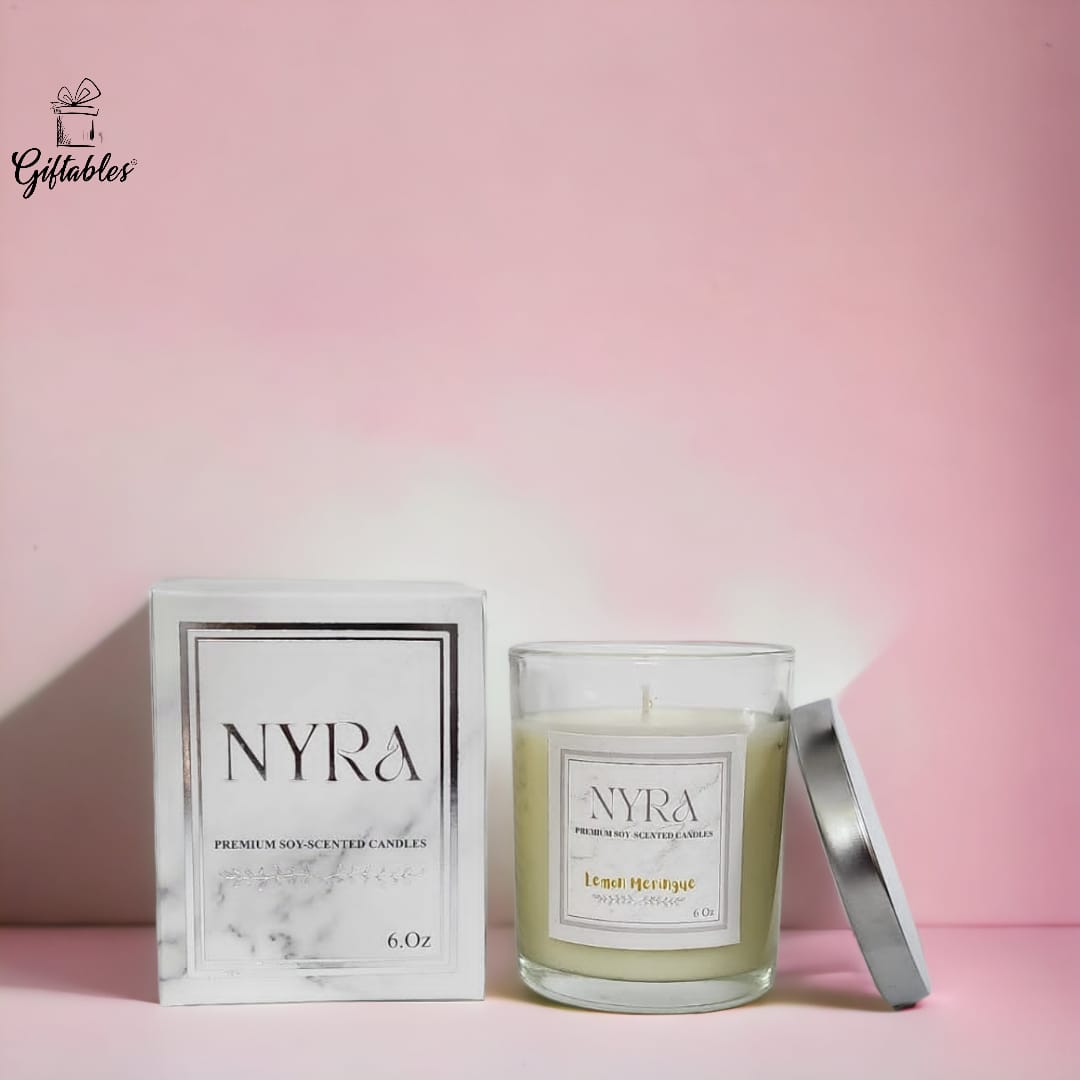 NYRA premium soy scented candle lemon meringue