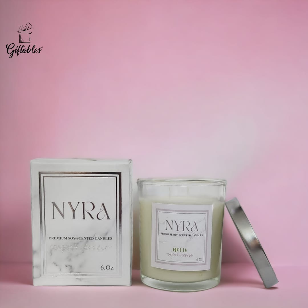 NYRA premium soy scented candle motia