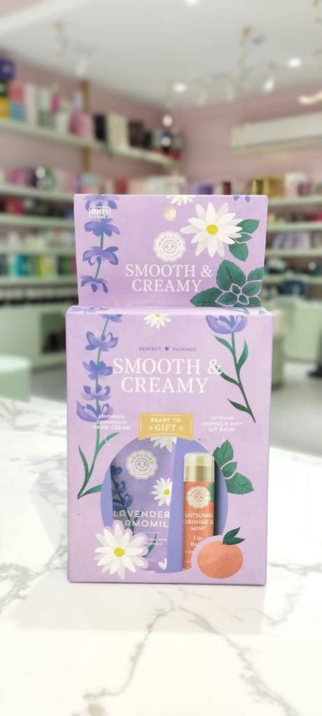 Smooth & Creamy : Hand Cream & Lip Balm Set