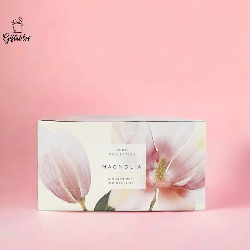 Floral Collection Magnolia 3 soaps with moisturiser