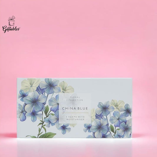 Floral Collection China Blue 3 soaps with moisturiser