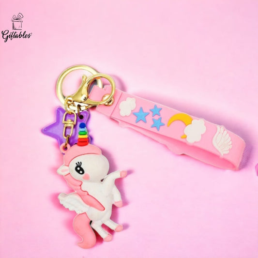 Soft rubber silicone Unicorn key chain