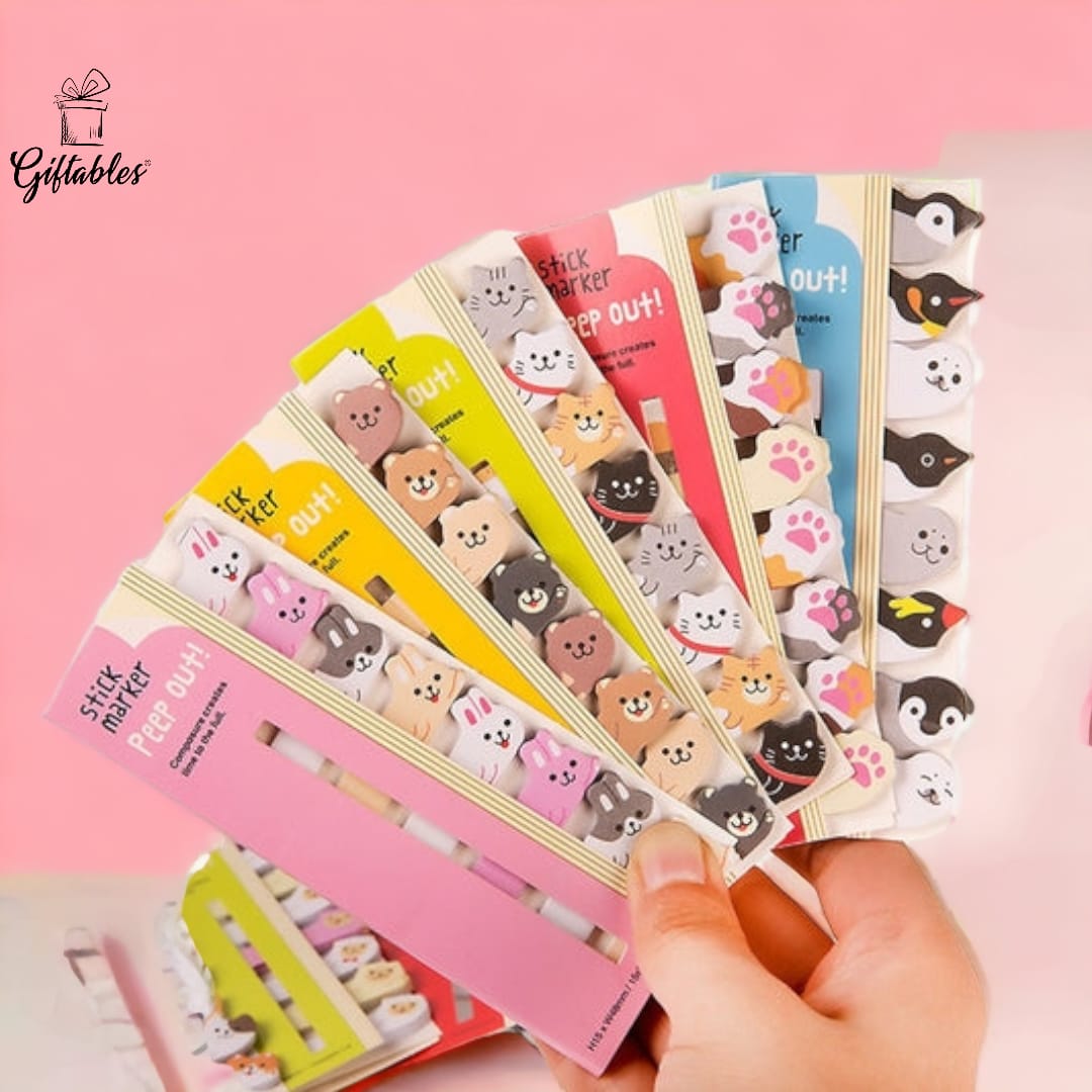 Cute Cartoon Animals Stick Marker Peep Out Sticky Note