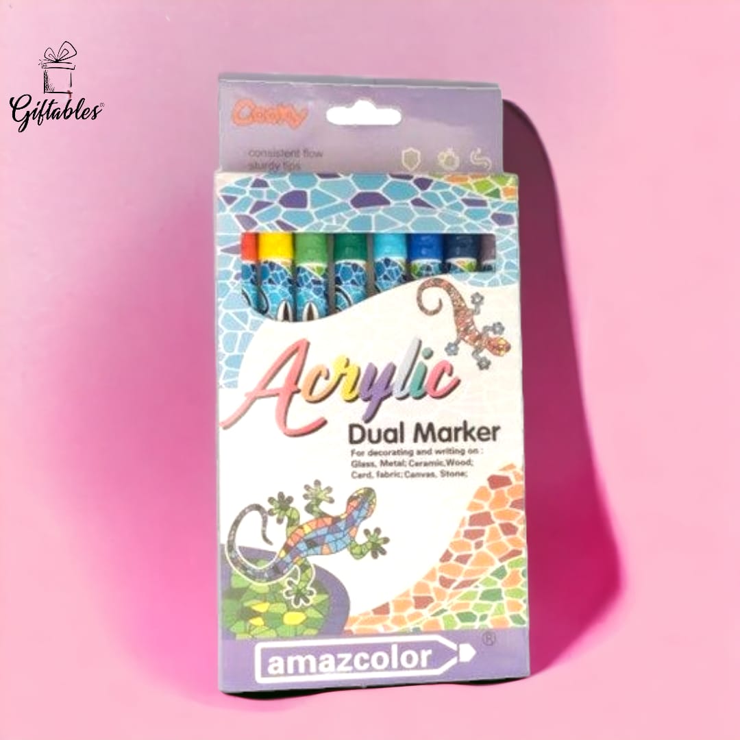 Cooky Amazcolor Acreylic Dual Markers 8 Colors