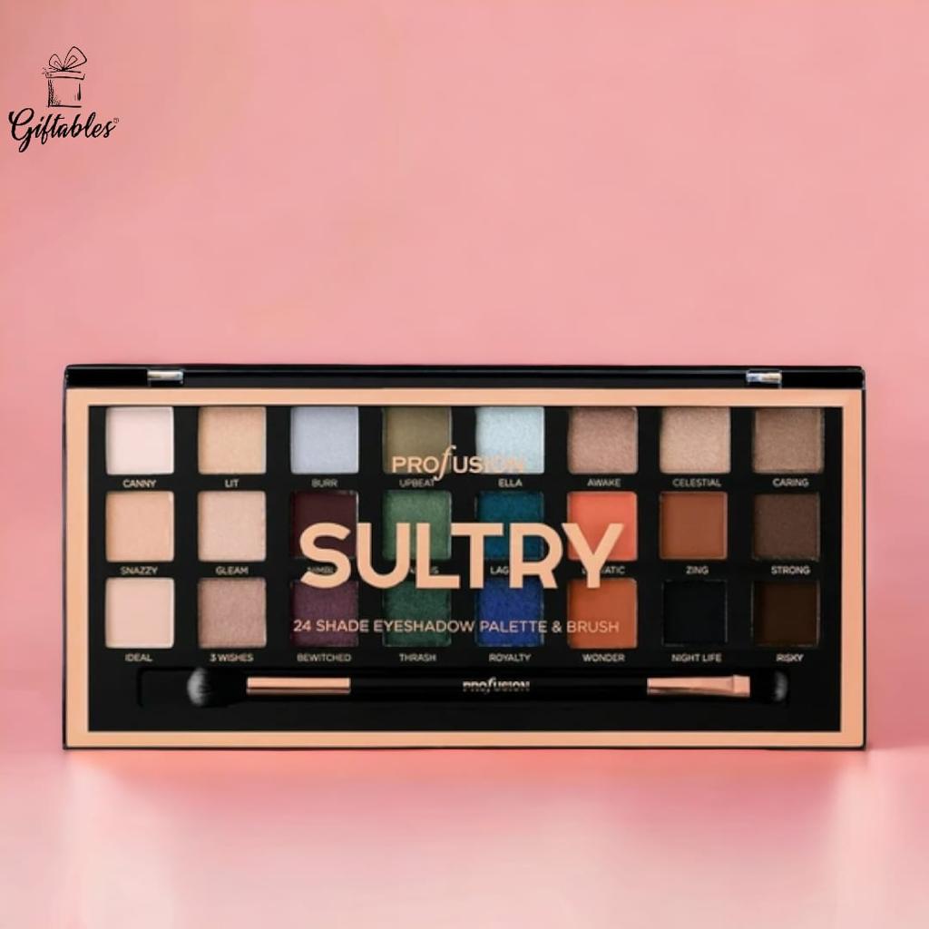 PROFUSION Sultry 24 Shade Eyeshadow Palette & Brush