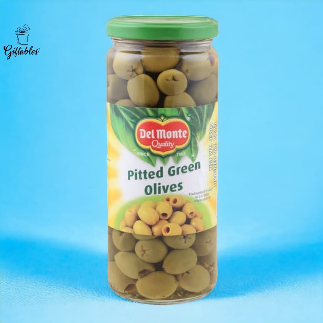 delmonte olive green pitted 450 grams