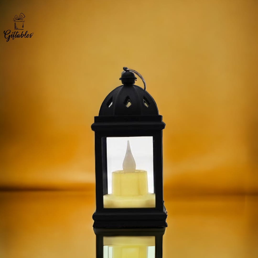 led lantern lamp black