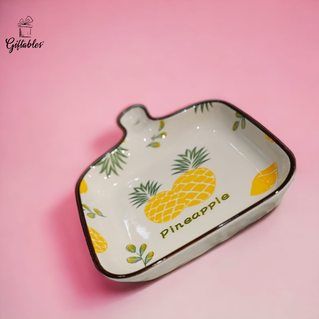 Pineapple serving dish ceramic