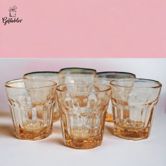 Mini pink  Glass. 2 Inches-Set of 6