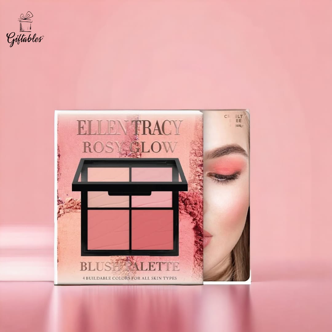 Ellen Tracy Rosy Glow Blush Palette Radiant Shimmer & Versatile Beauty