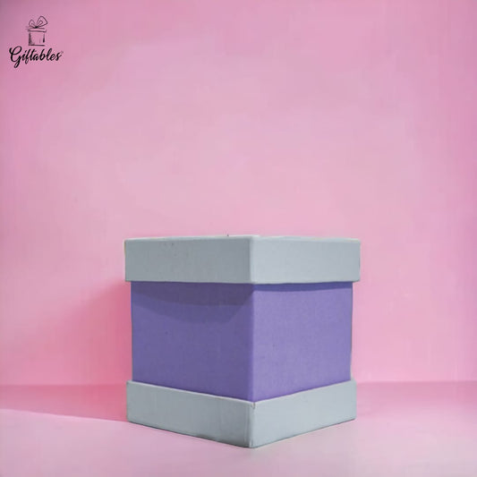 Purple and white box