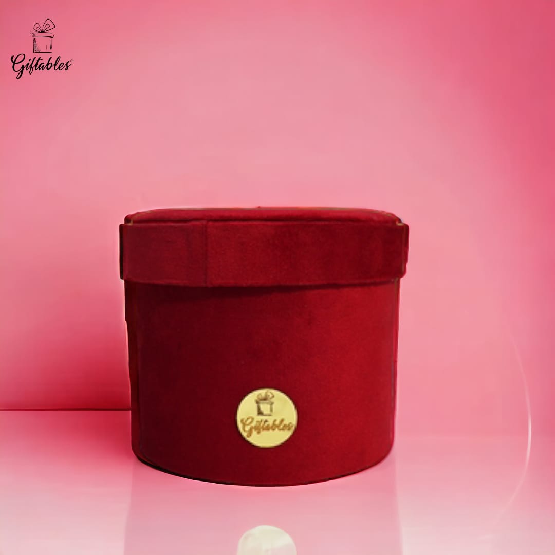 Giftables round velvet box red