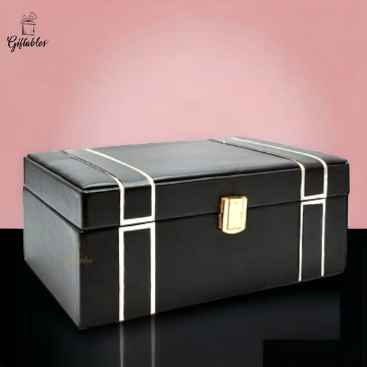 Leather box black