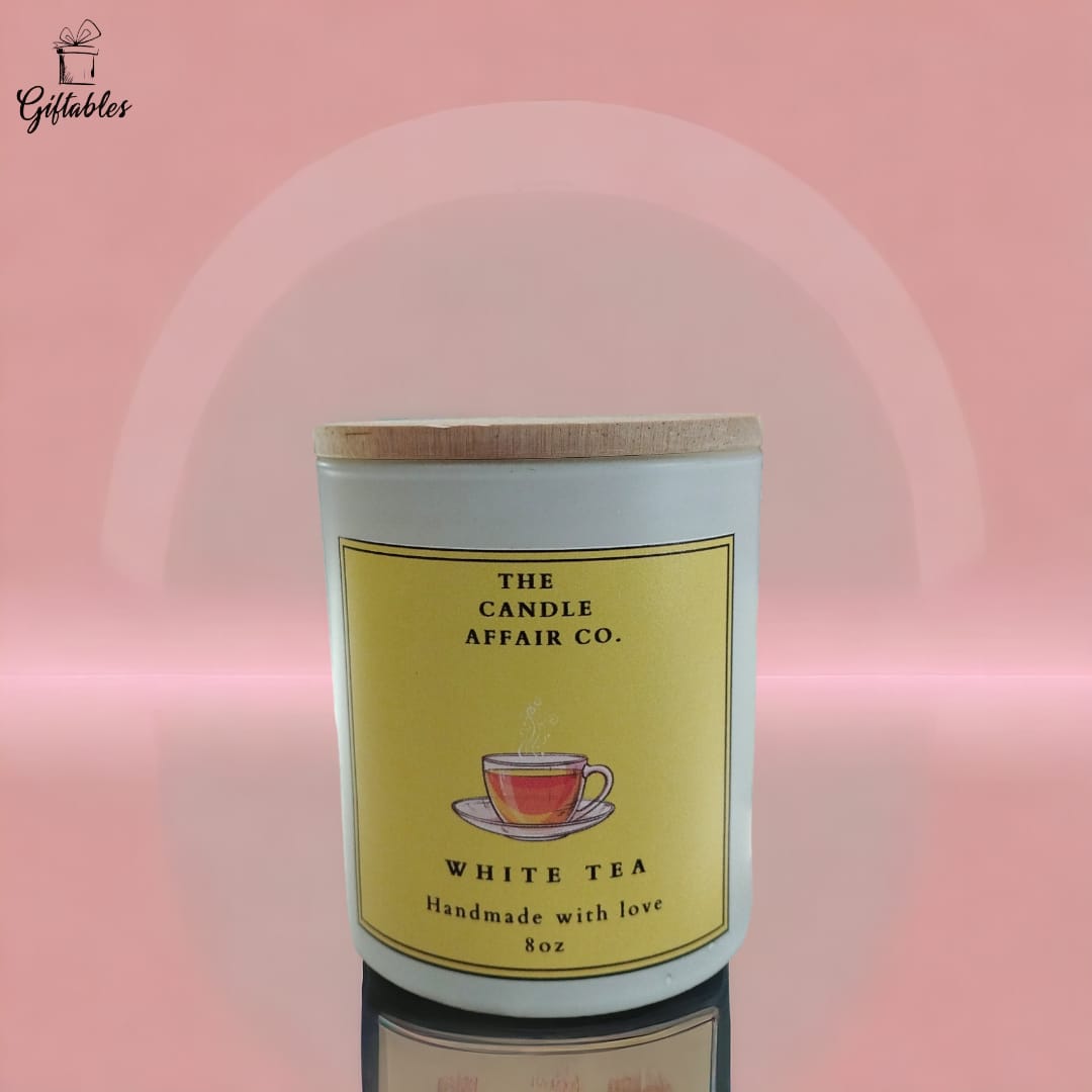 The Candle Affair White Tea - Premium Matte White Jar