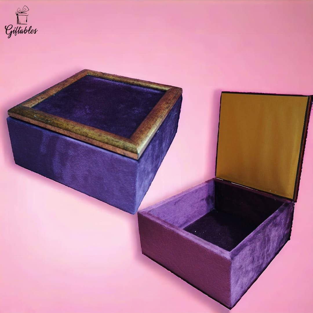 Purple Square Velvet box