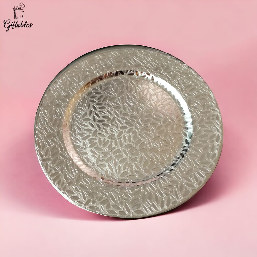 Sliver Round Plastic Tray