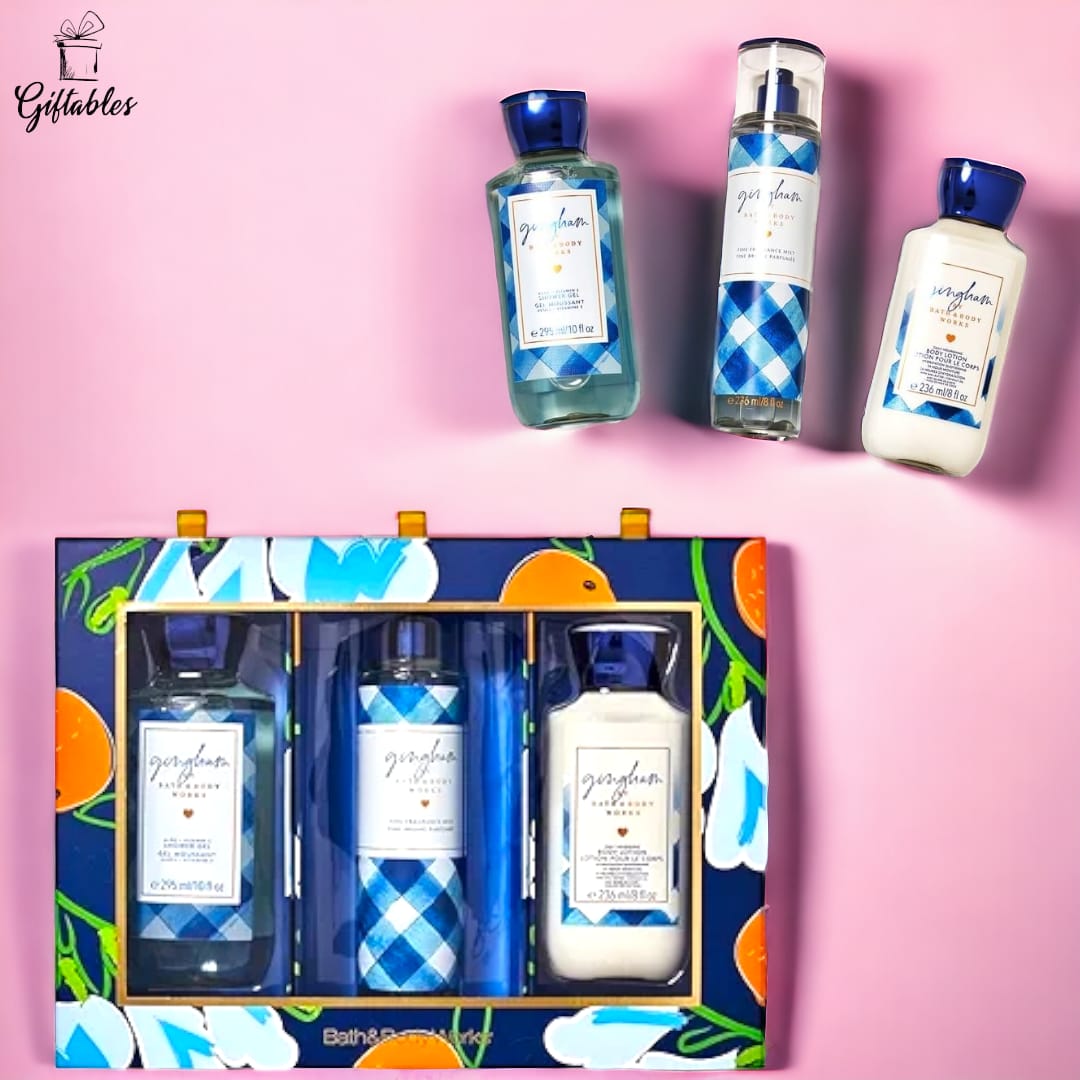 Bath & Body Works Gingham Gift Box Set ( 3 pc)