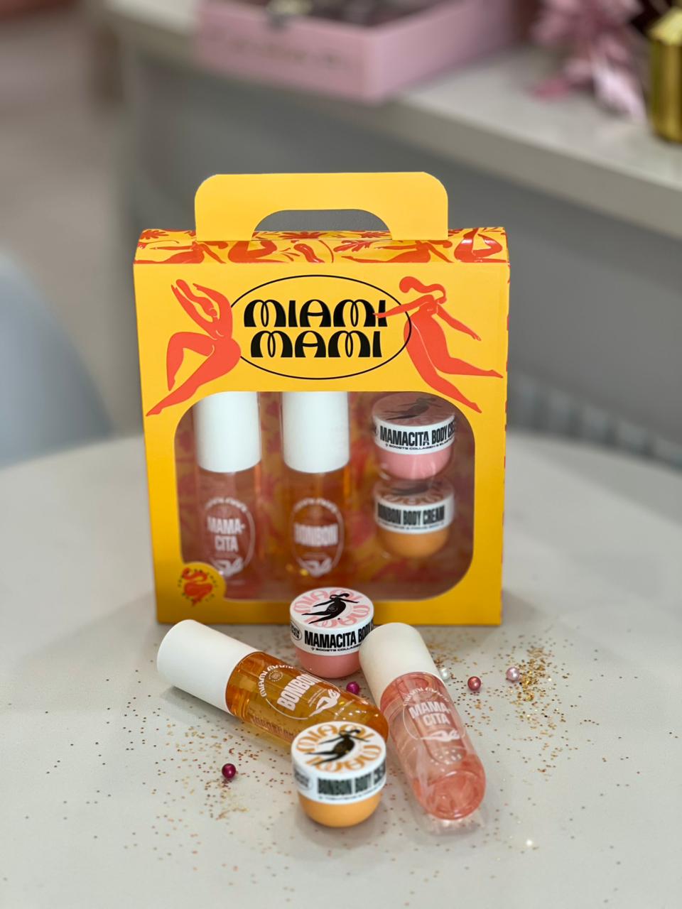 MIAMI MAMI 4-Piece Gift Set: Body & Hair Fragrance Mists & Cream