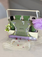 She Aromatherapy Pure Organics Shower Caddy Lavender & Rose Geranium 4 piece