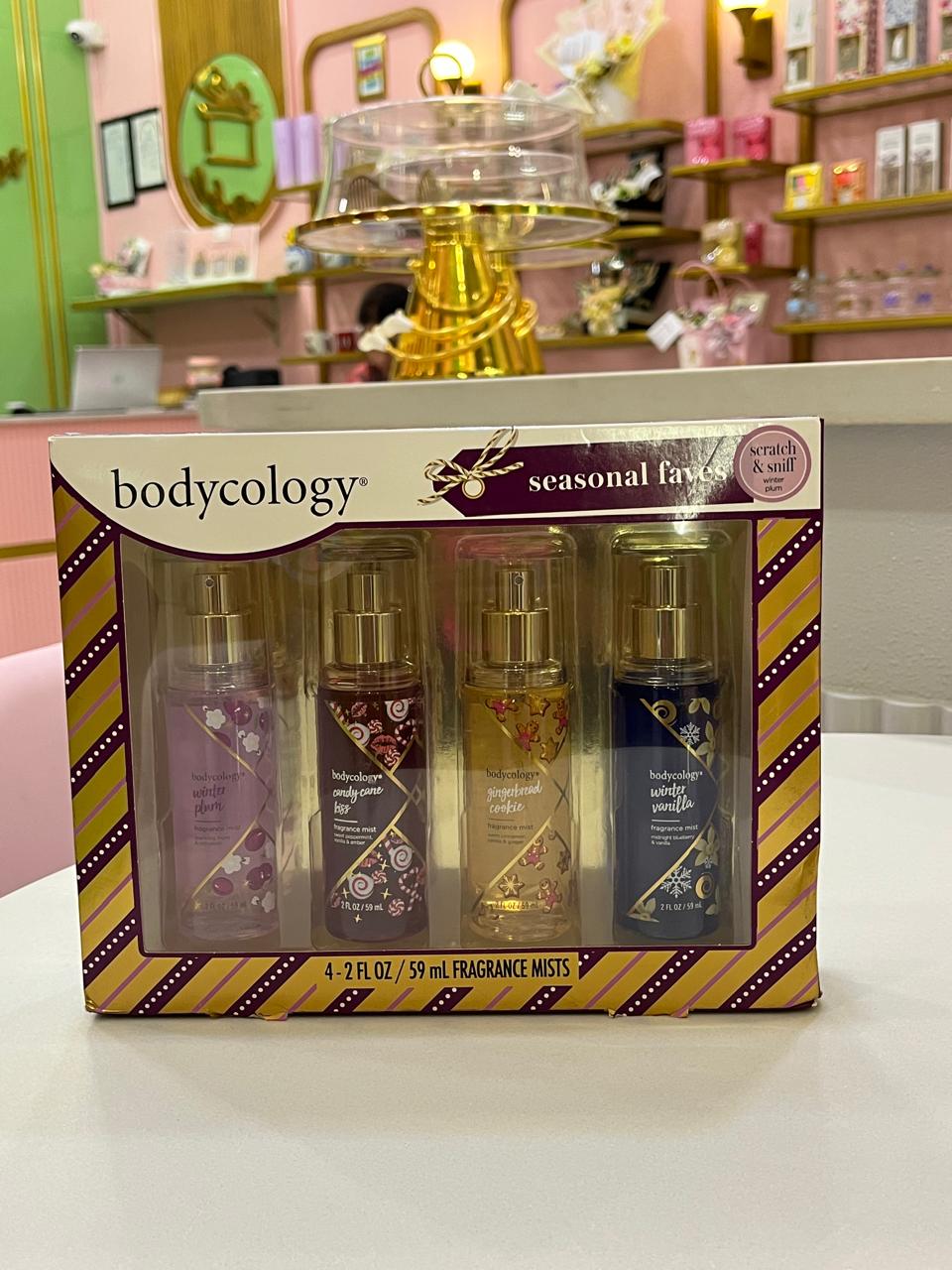 Bodycology 4 pc Set Winter Plum, Candy Cane, Gingerbread Cookie & Winter Vanilla