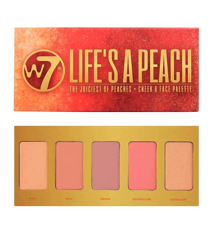 w7 life's a peach cheek & face palette