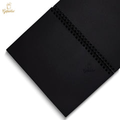 leaf black paper diary spiral